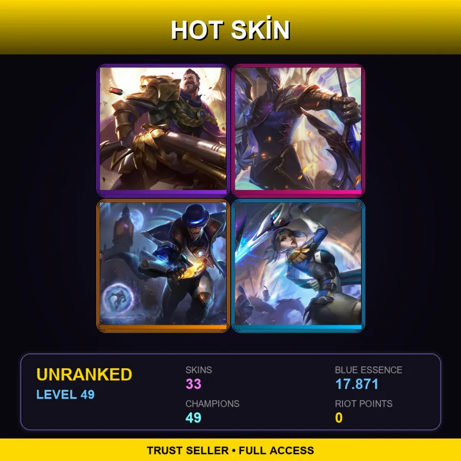 SG | Lv49 | Unranked | 33 Skin | 49 Champ — Psyops Zed