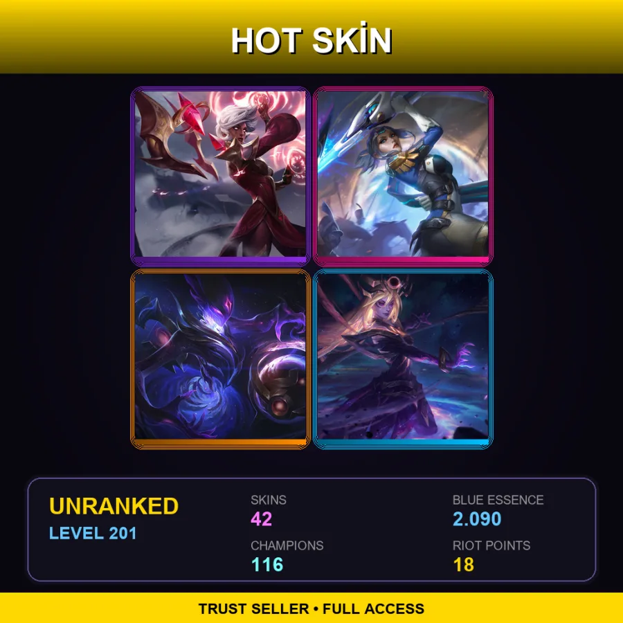 LAN | Lv201 | Unranked | 42 Skin | 116 Champ