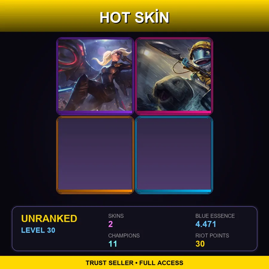 OCE | Lv30 | Unranked | 2 Skin | 11 Champ