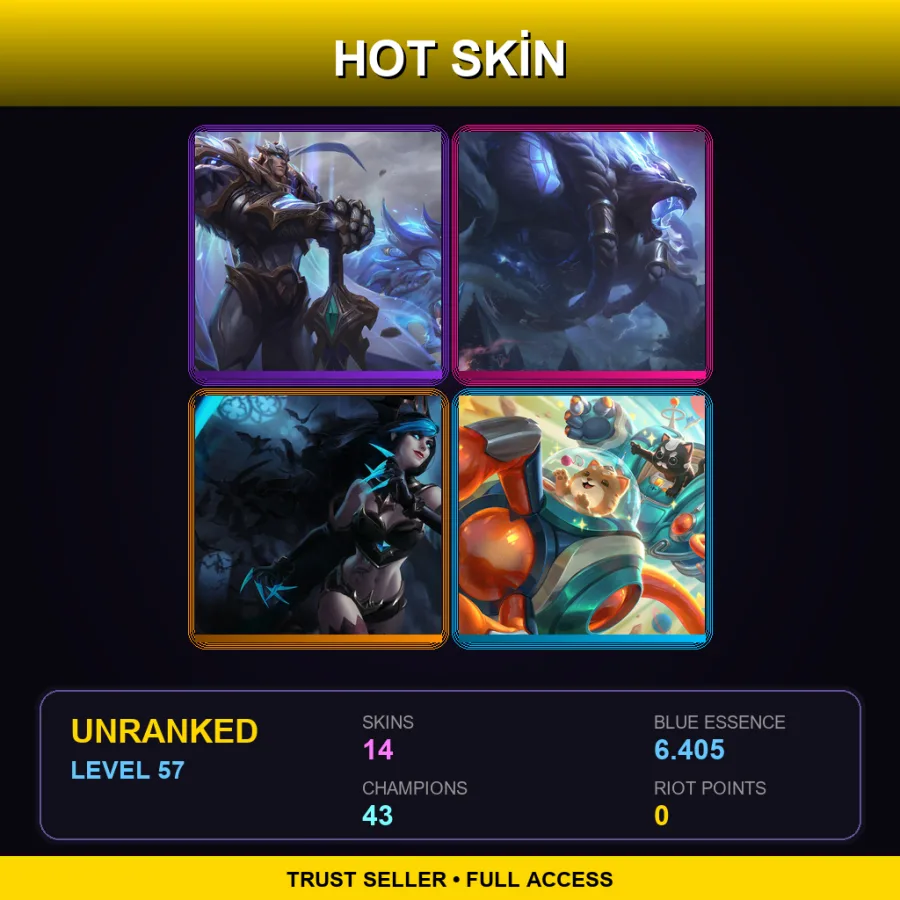 EUNE | Lv57 | Unranked | 14 Skin | 43 Champ