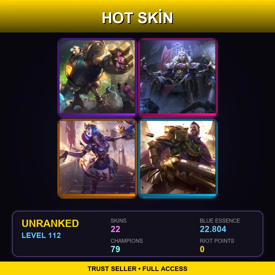 LAN | Victorious Blitzcrank | Victorious Sejuani | Victorious Orianna | Victorious Graves | 22 Skin | 79 Champ | Lv112