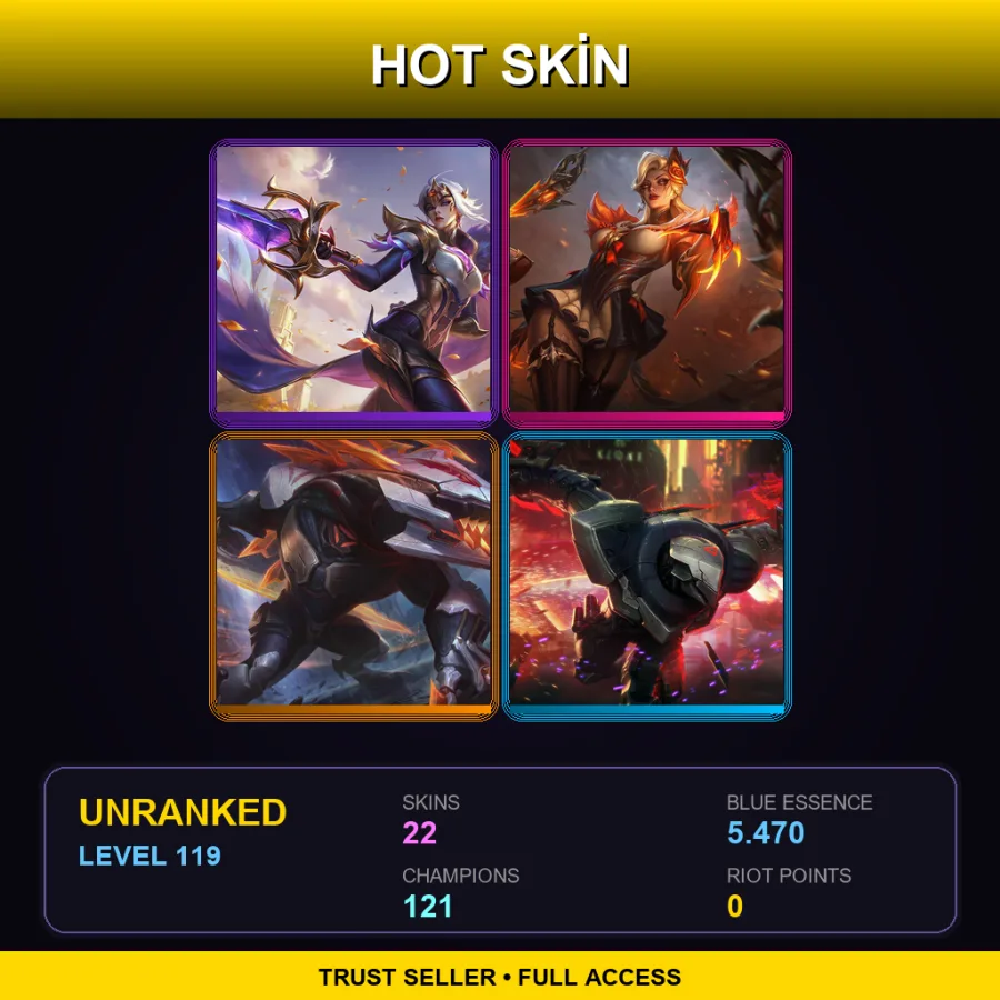 EUW | Lv119 | Unranked | 22 Skin | 121 Champ with Yone