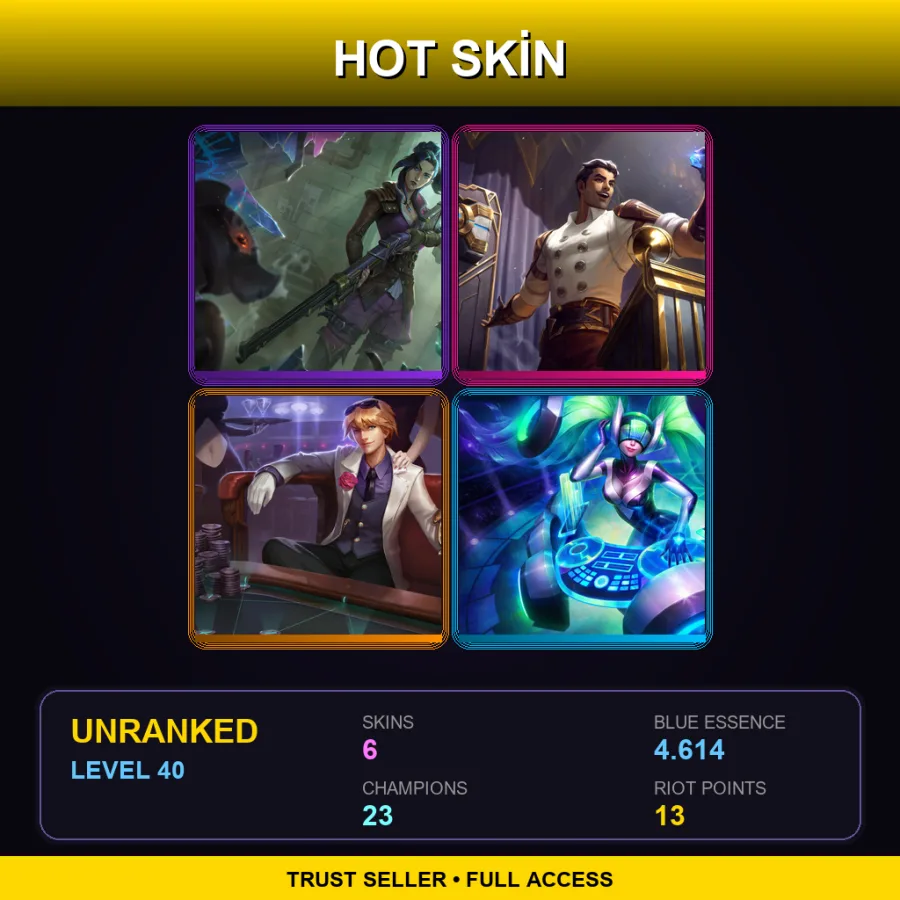 LAN | Lv40 | Unranked | 6 Skin | 23 Champ