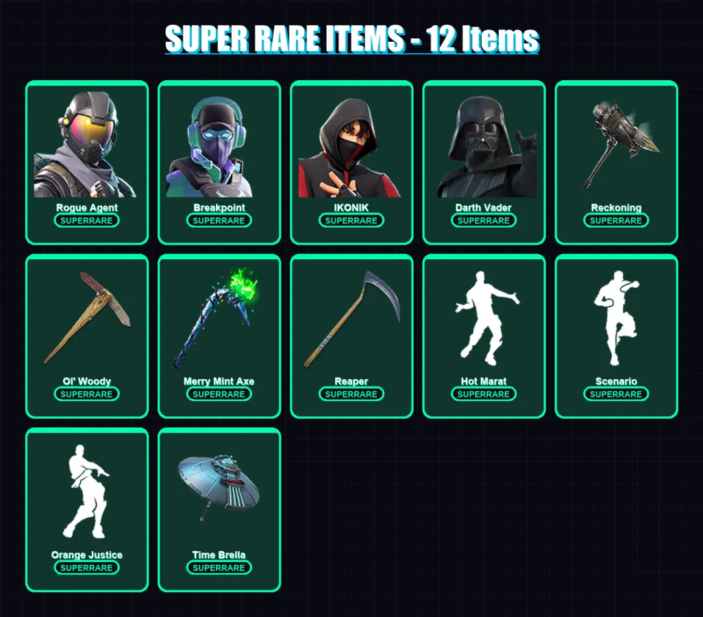 [PC/PSN] | Rogue Agent | Breakpoint | IKONIK | Darth Vader | Singularity | 296 skin | 292 pickaxe | 250 emote | 235 glider | Lv3561