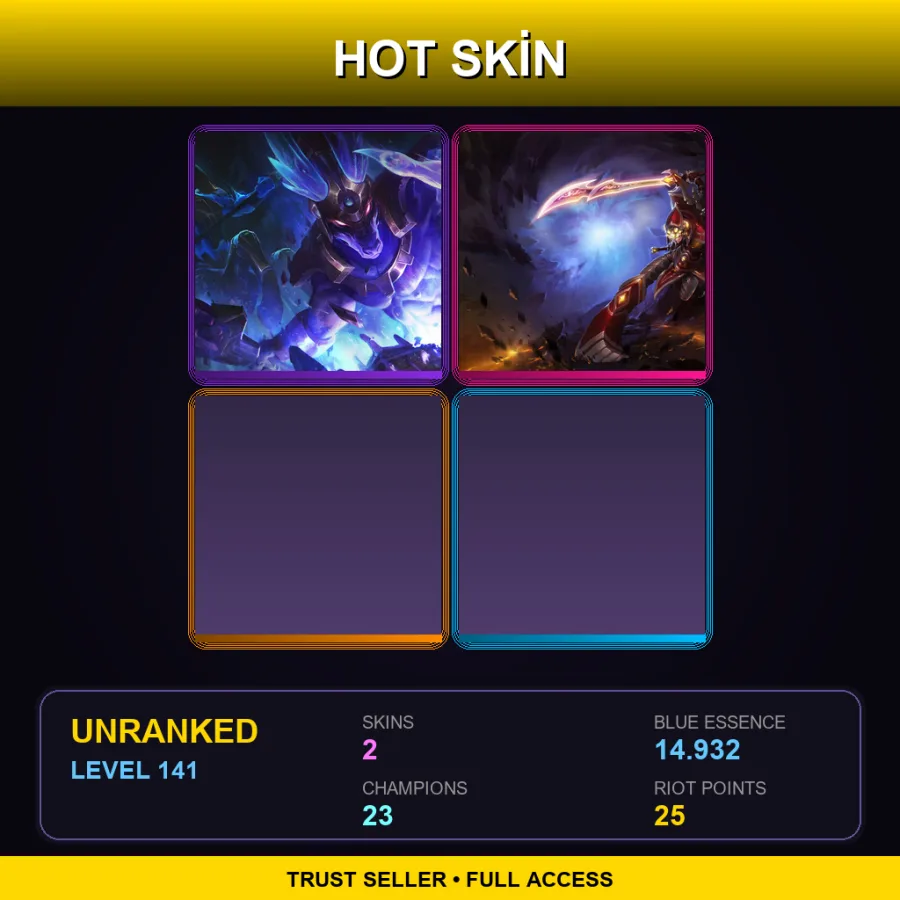 EUW | Lv141 | Unranked | 2 Skin | 23 Champ — LoL account