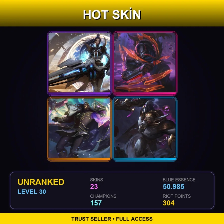 TW | Lv30 | Unranked | 23 Skin | 157 Champ