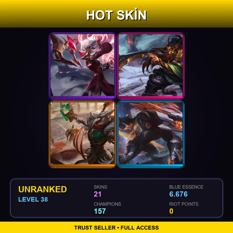 SG | Lv38 | Unranked | 21 Skin | 157 Champ