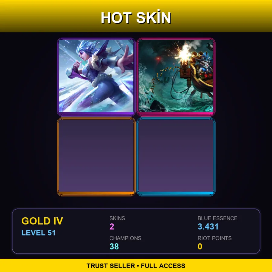 NA | Lv51 | Gold IV | 2 Skin | 38 Champ
