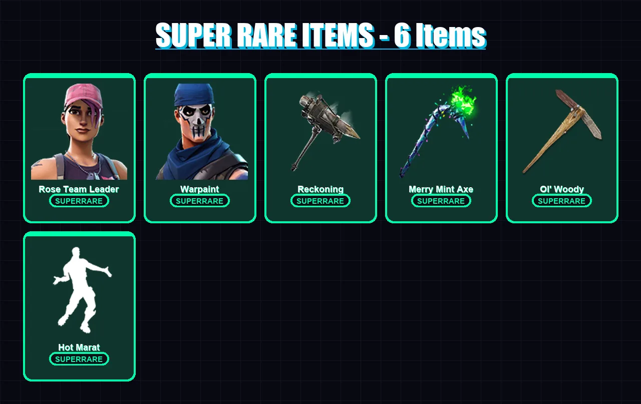 [PC/XBOX/PSN] | Rose Team Leader | Warpaint | Fusion | Zenith | Sentinel | 109 skin | 124 pickaxe | 99 emote | 98 glider | Lv1703
