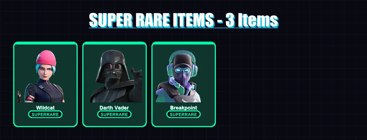[PC/XBOX/PSN] | Wildcat | Darth Vader | Breakpoint | Frostbite | Joey | 158 skin | 221 pickaxe | 180 emote | 156 glider | Lv3202