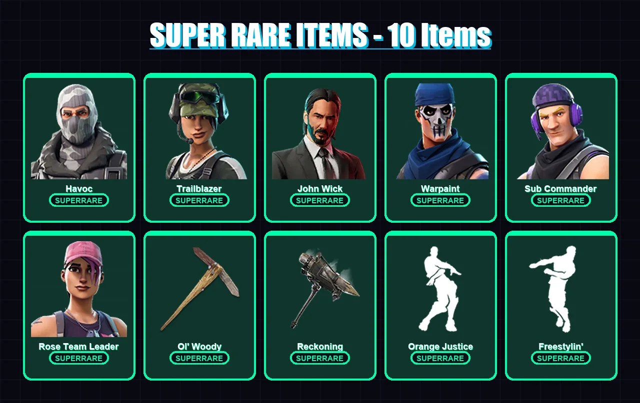 [PC/XBOX/PSN] | Havoc | Trailblazer | John Wick | Warpaint | Sub Commander | 116 skin | 120 pickaxe | 130 emote | 115 glider | Lv1692 — Fortnite account