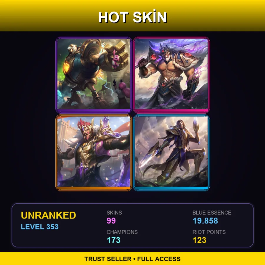 LAS | Lv353 | Unranked | 99 Skin | 173 Champ