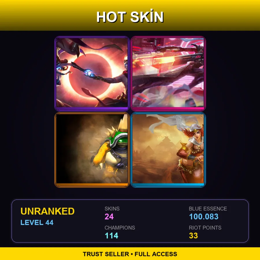 VN | Lv44 | Unranked | 24 Skin | 114 Champ