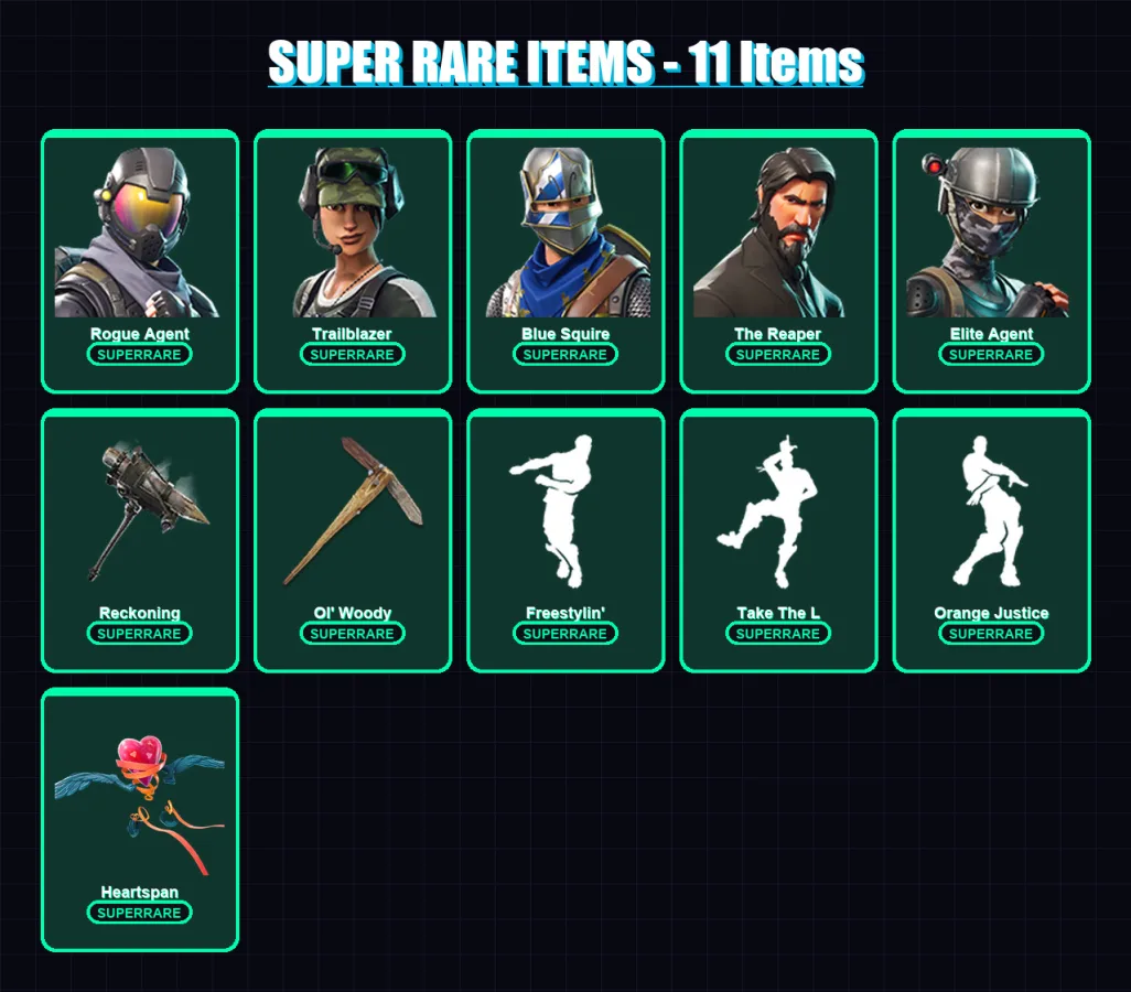 [PC/XBOX/PSN] | Rogue Agent | Trailblazer | Blue Squire | The Reaper | Elite Agent | 74 skin | 69 pickaxe | 63 emote | 71 glider | Lv727 — Fortnite account