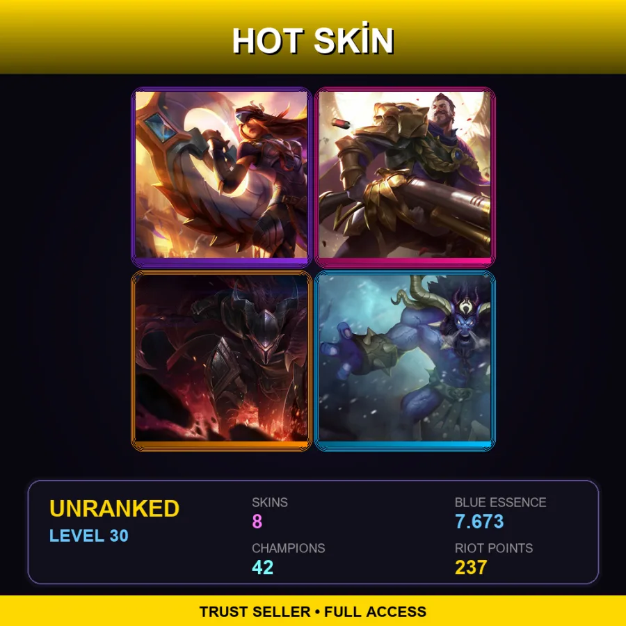 EUNE | Lv30 | Unranked | 8 Skin | 42 Champ — Dragonslayer Pantheon