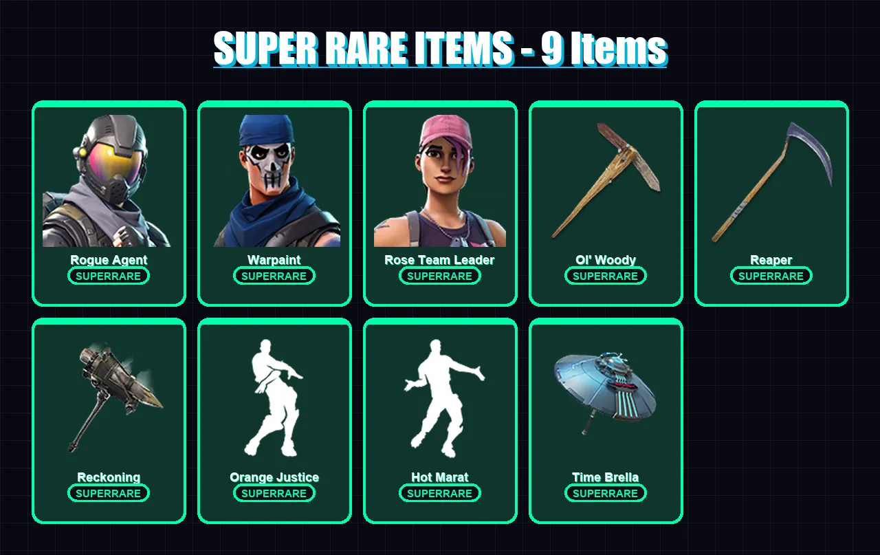 [PC/PSN] | Rogue Agent | Warpaint | Rose Team Leader | Lynx | Vertex | 39 skin | 50 pickaxe | 62 emote | 50 glider | Lv687 — Fortnite account