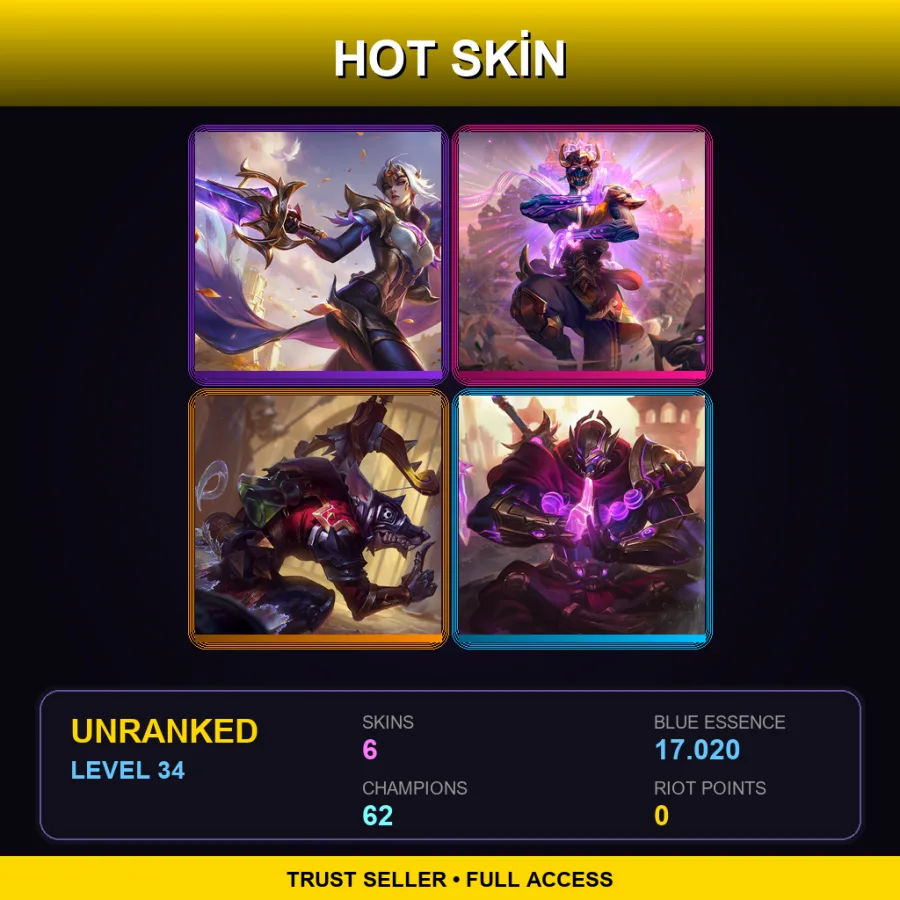LAS | Lv34 | Unranked | 6 Skin | 62 Champ
