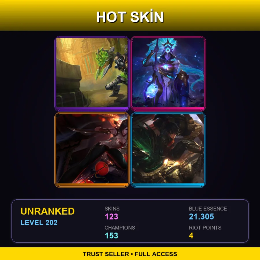 SG | Lv202 | Unranked | 123 Skin | 153 Champ