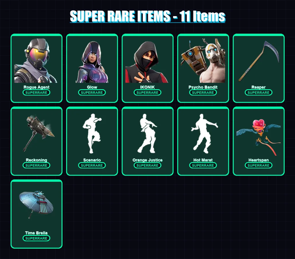 [PC/XBOX/PSN] | Rogue Agent | Glow | IKONIK | Psycho Bandit | Blackheart | 78 skin | 61 pickaxe | 77 emote | 70 glider | Lv879 — Fortnite account
