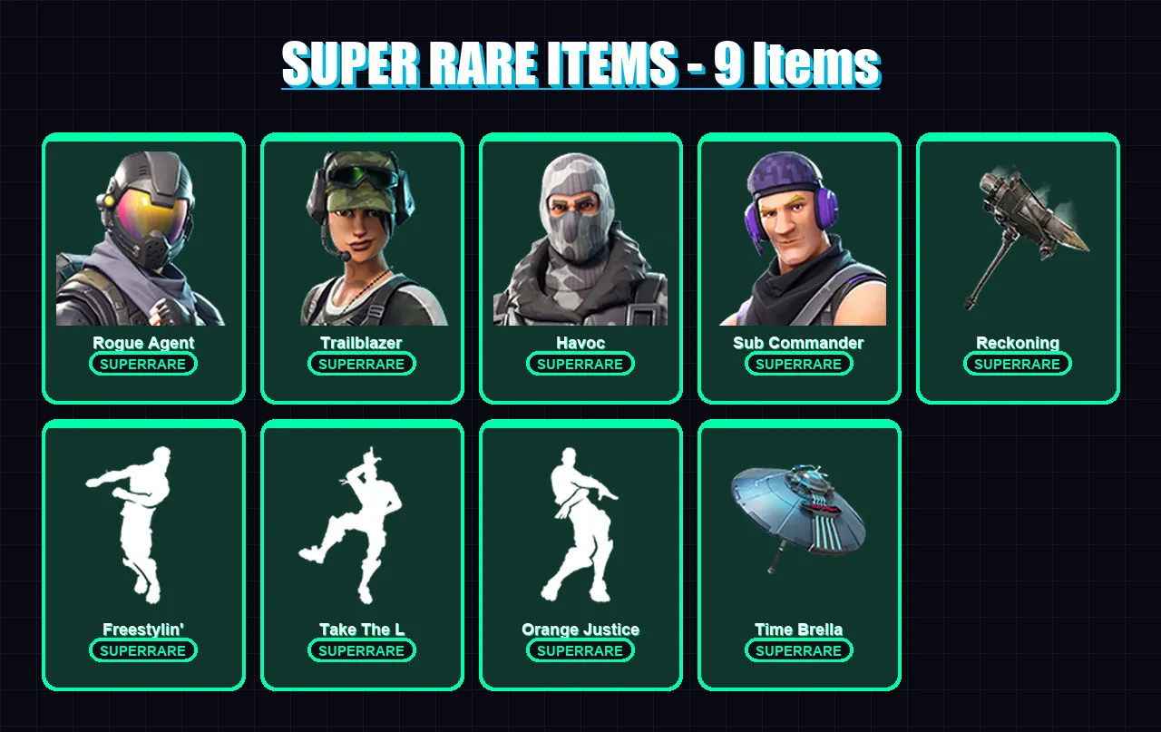 [PC/XBOX/PSN] | Rogue Agent | Trailblazer | Havoc | Sub Commander | Zenith | 55 skin | 62 pickaxe | 62 emote | 67 glider | Lv851