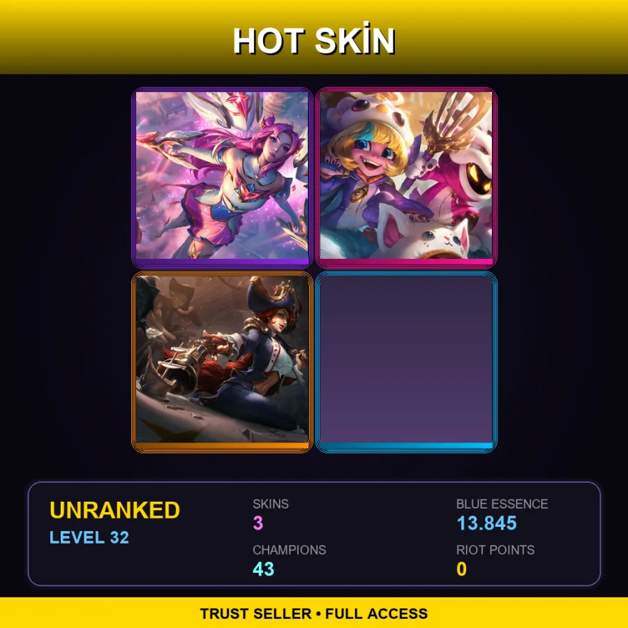 NA | Star Guardian Kai'Sa | Furyhorn Cosplay Veigar | Waterloo Miss Fortune | 3 Skin | 43 Champ | Lv32