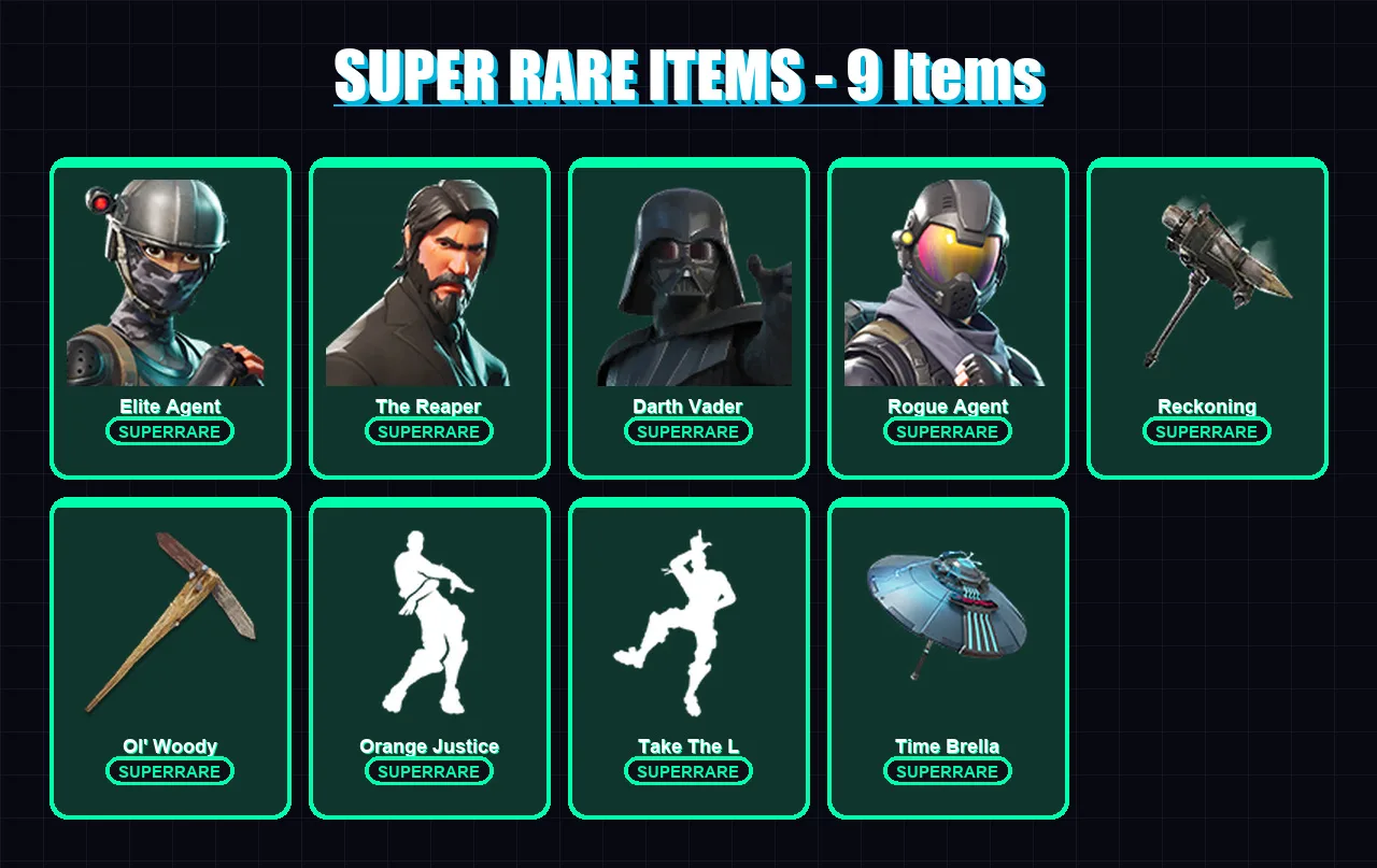 [PC/PSN] | Elite Agent | The Reaper | Darth Vader | Rogue Agent | Era | 99 skin | 117 pickaxe | 80 emote | 103 glider | Lv1261
