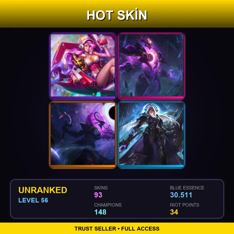 EUNE | Lv56 | Unranked | 93 Skin | 148 Champ with Annie