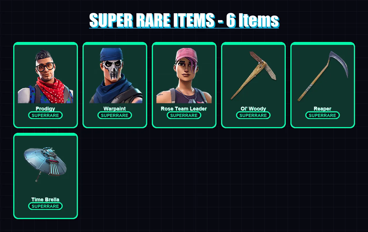 [PC/XBOX] | Prodigy | Warpaint | Rose Team Leader | Sentinel | Zenith | 98 skin | 172 pickaxe | 99 emote | 127 glider | Lv3114