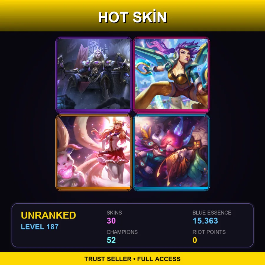 LAN | Lv187 | Unranked | 30 Skin | 52 Champ — Sentinel Olaf