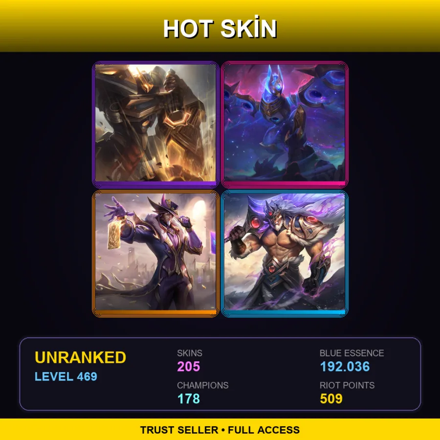 LAN | Lv469 | Unranked | 205 Skin | 178 Champ — Cosmic Charger Hecarim