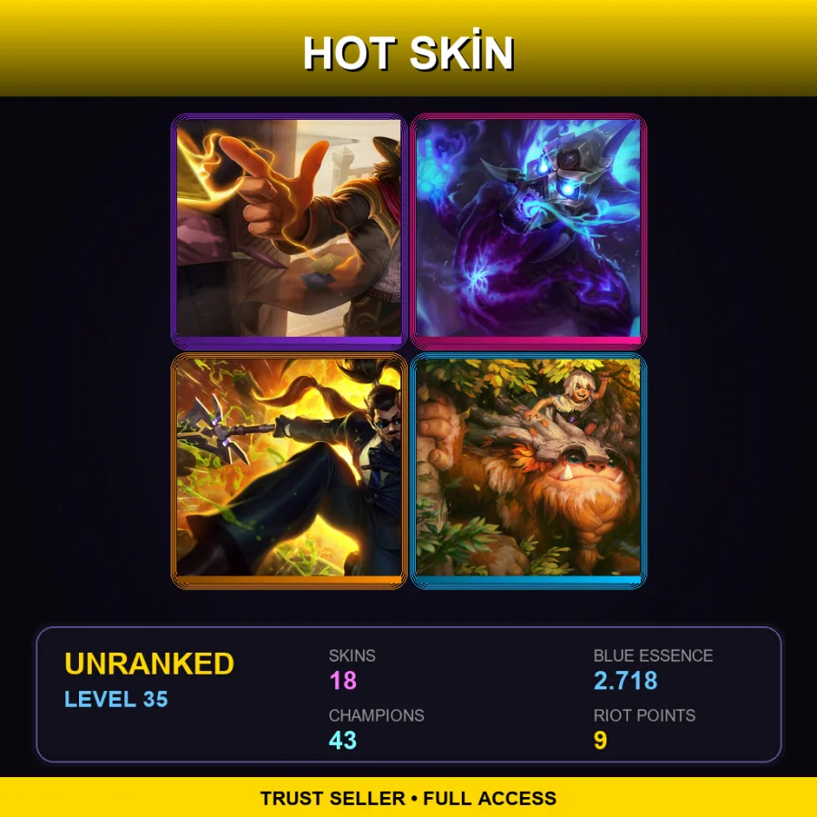 EUW | Lv35 | Unranked | 18 Skin | 43 Champ
