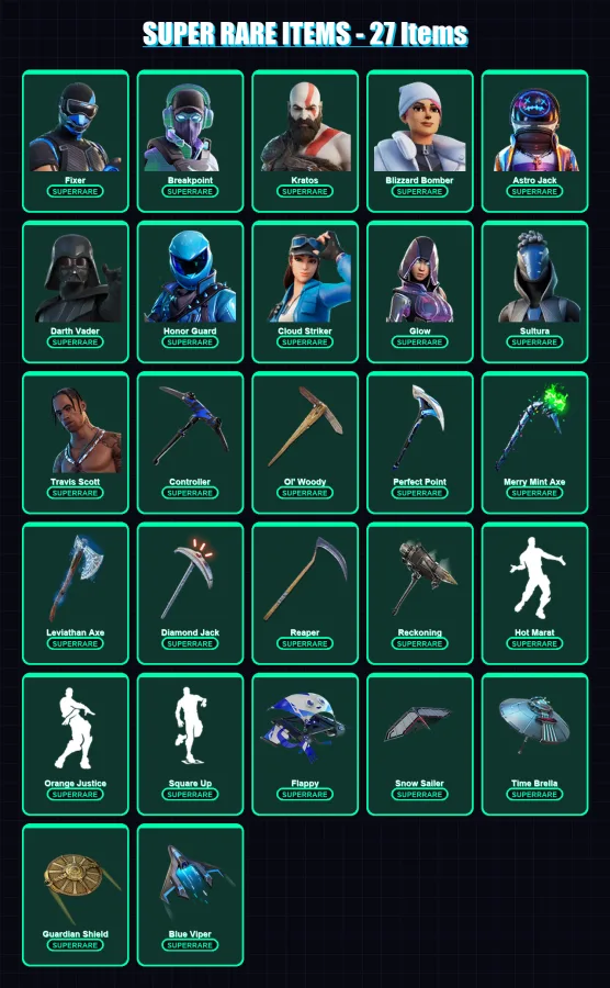 [PS4/PS5/PC] | Fixer | Breakpoint | Kratos | Blizzard Bomber | Astro Jack | 544 skin | 431 pickaxe | 462 emote | 293 glider | Lv4640