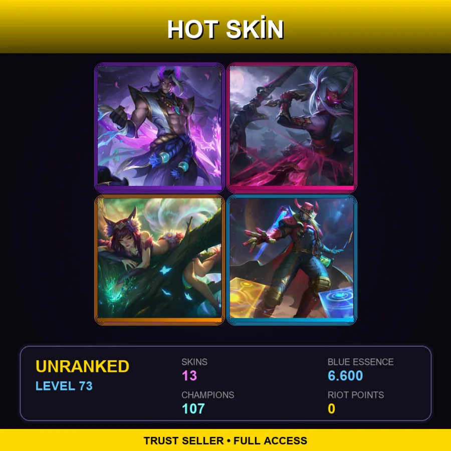 EUNE | Lv73 | Unranked | 13 Skin | 107 Champ