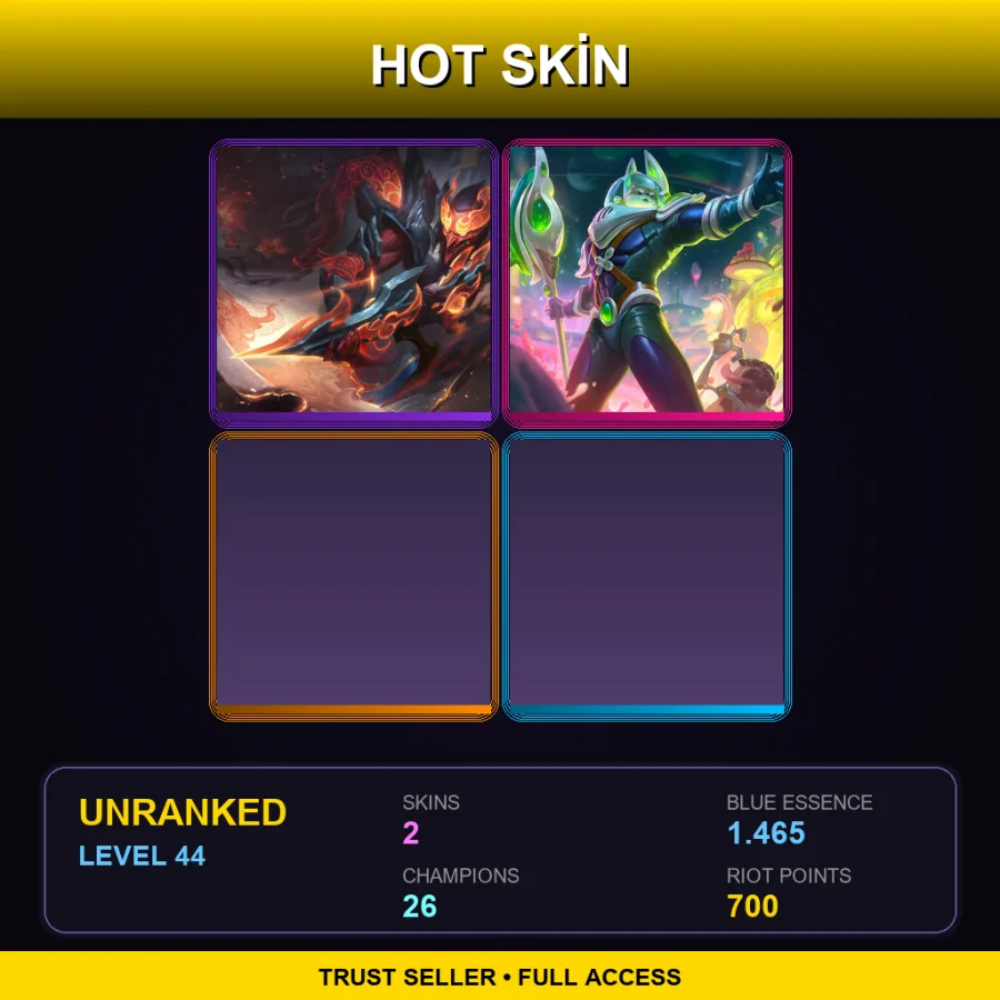 NA | Lv44 | Unranked | 2 Skin | 26 Champ