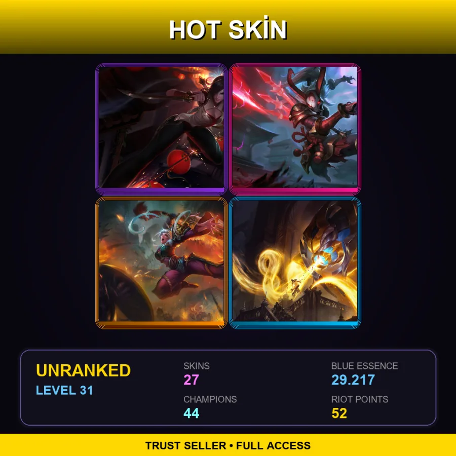 LAS | Lv31 | Unranked | 27 Skin | 44 Champ