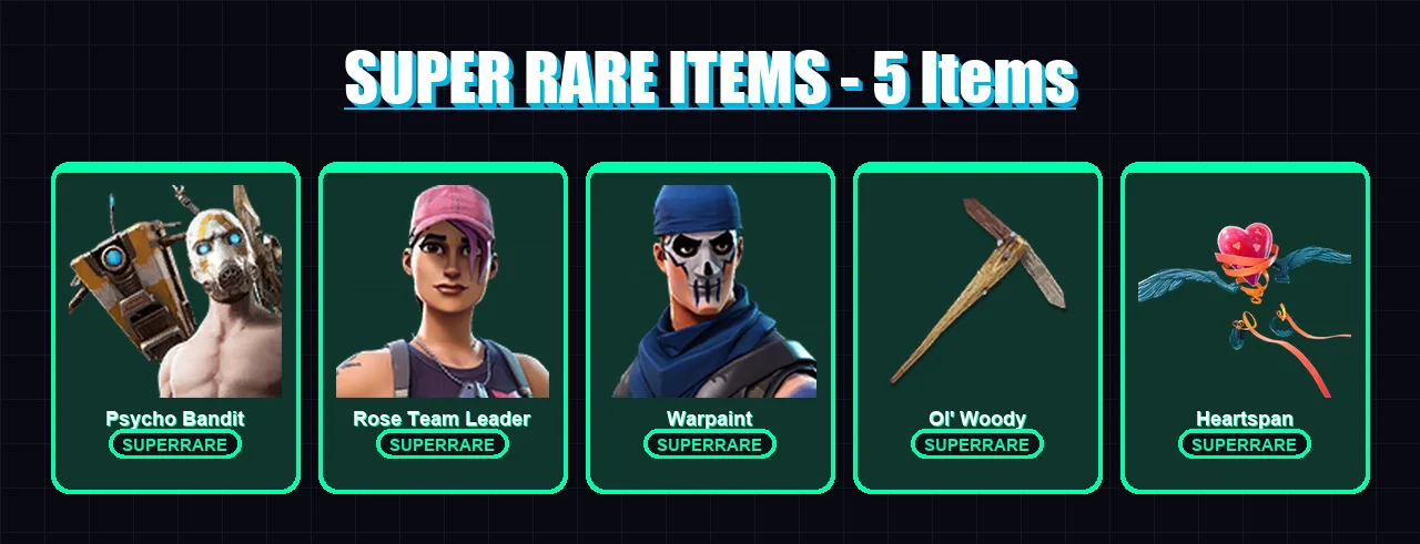 [PC/XBOX] | Psycho Bandit | Rose Team Leader | Warpaint | Blackheart | Hybrid | 29 skin | 61 pickaxe | 40 emote | 46 glider | Lv427