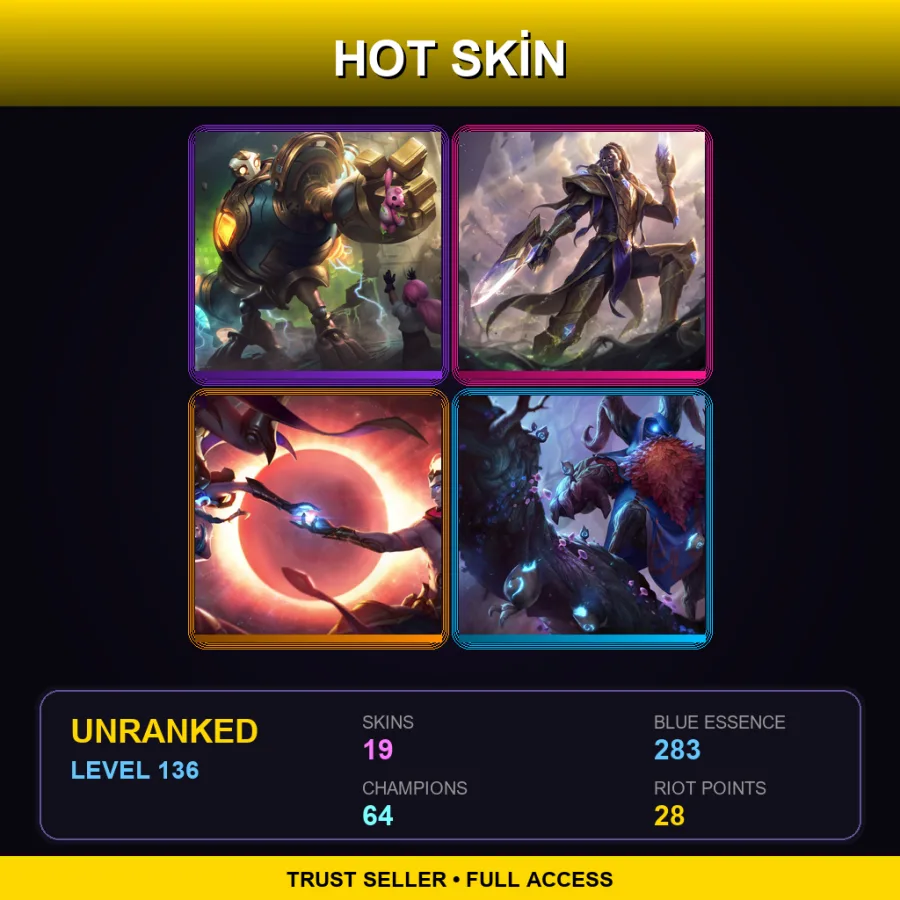 LAS | Lv136 | Unranked | 19 Skin | 64 Champ