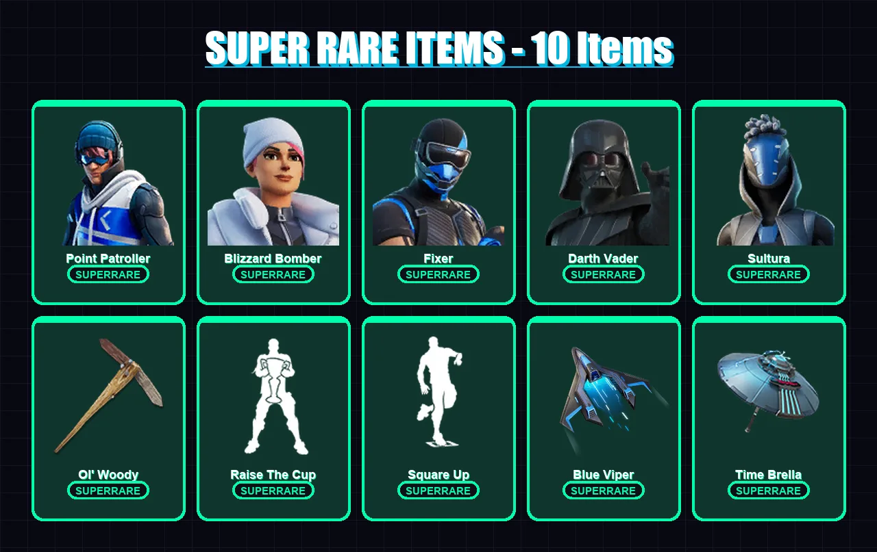 [PS4/PS5/XBOX/PC] | Point Patroller | Blizzard Bomber | Fixer | Darth Vader | Sultura | 237 skin | 261 pickaxe | 250 emote | 207 glider | Lv5000 — Fortnite account