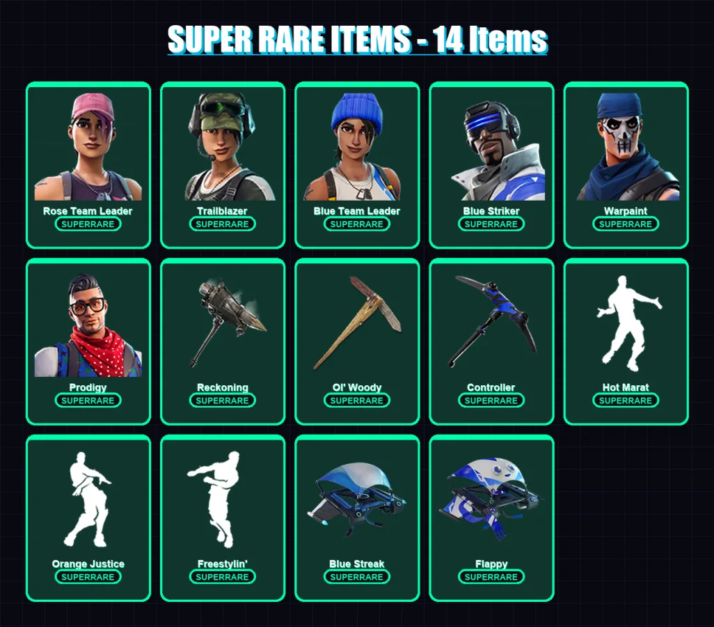 [PC/XBOX/PSN] | Rose Team Leader | Trailblazer | Blue Team Leader | Blue Striker | Warpaint | 42 skin | 43 pickaxe | 41 emote | 38 glider | Lv397 — Fortnite account