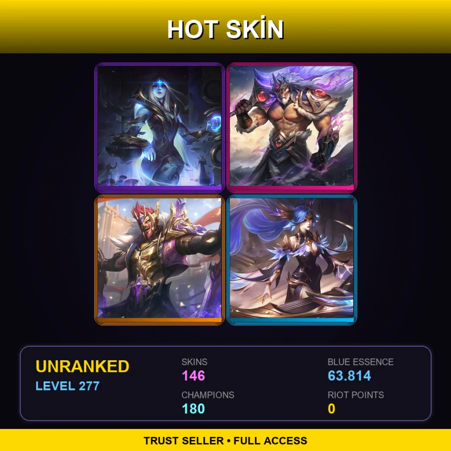 SG | Lv277 | Unranked | 146 Skin | 180 Champ — Spirit Blossom Kindred