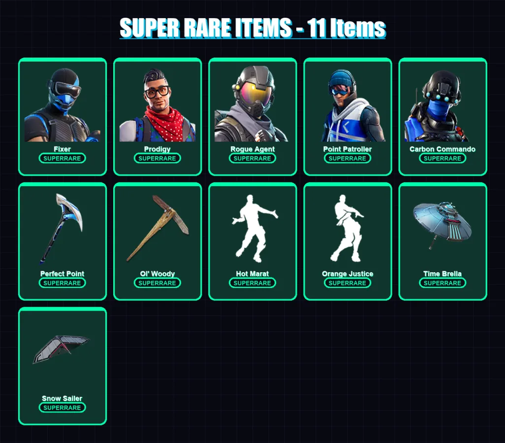 [PS4/PS5/PC] | Fixer | Prodigy | Rogue Agent | Point Patroller | Carbon Commando | 241 skin | 267 pickaxe | 237 emote | 191 glider | Lv2971 — Fortnite account