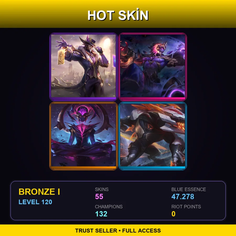 EUNE | Lv120 | Bronze I | 55 Skin | 132 Champ