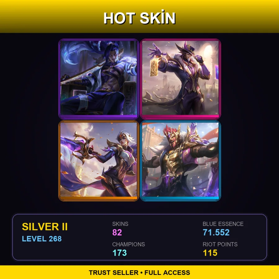LAN | Lv268 | Silver II | 82 Skin | 173 Champ