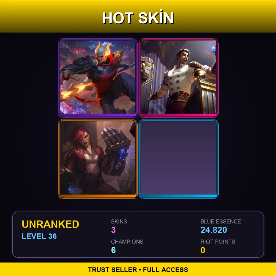 LAS | Lv36 | Unranked | 3 Skin | 6 Champ