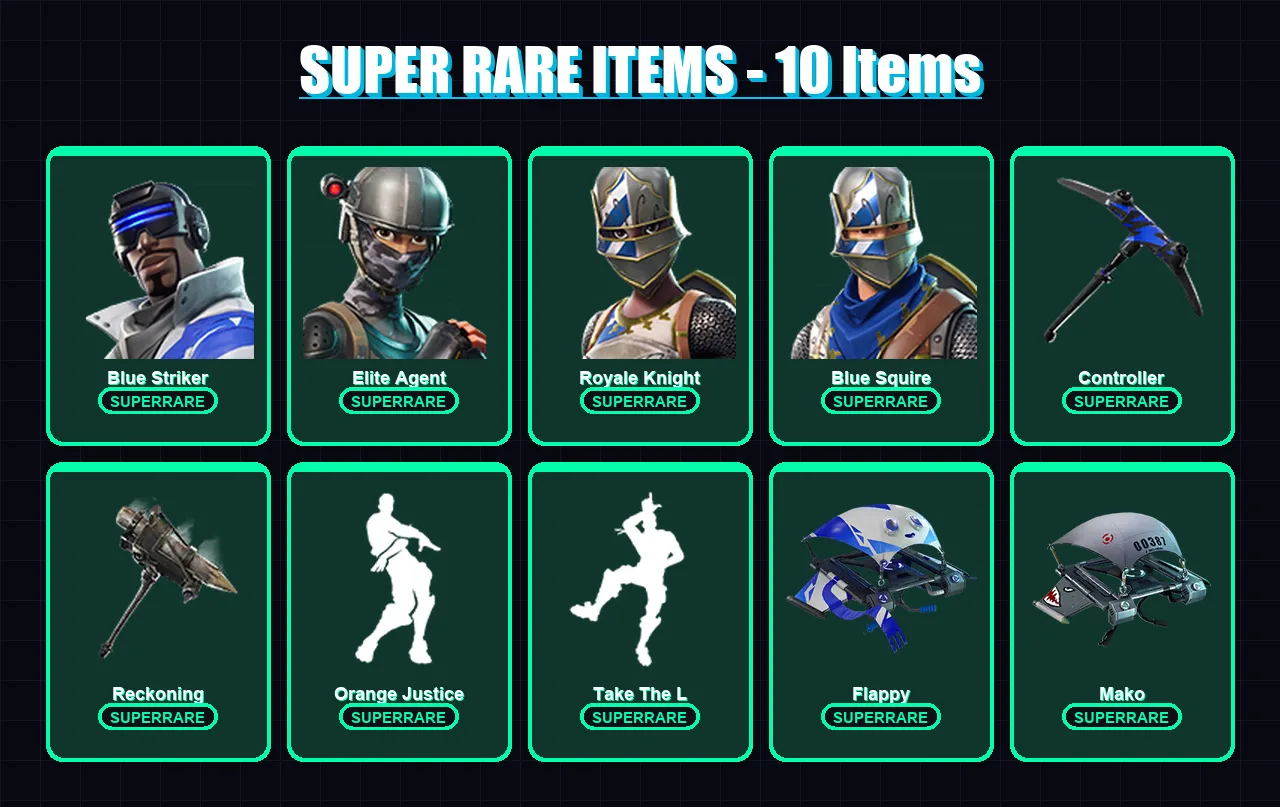 [PC/XBOX/PSN] | Blue Striker | Elite Agent | Royale Knight | Blue Squire | Enforcer | 30 skin | 20 pickaxe | 27 emote | 30 glider | Lv406
