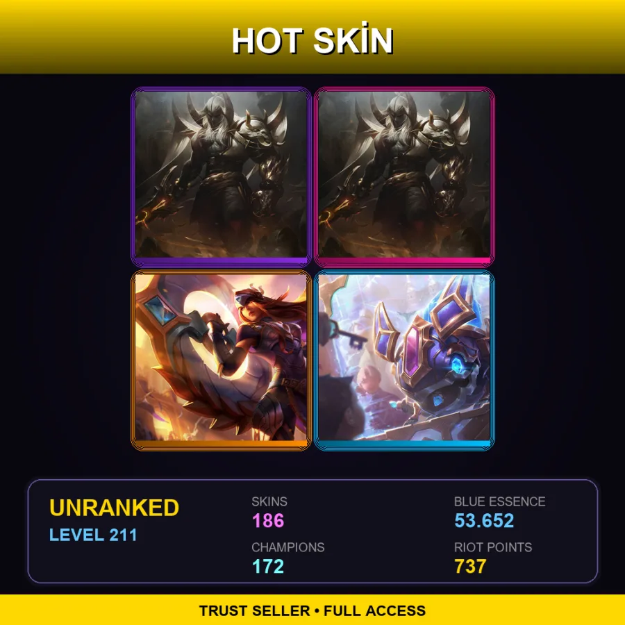 LAN | Lv211 | Unranked | 186 Skin | 172 Champ