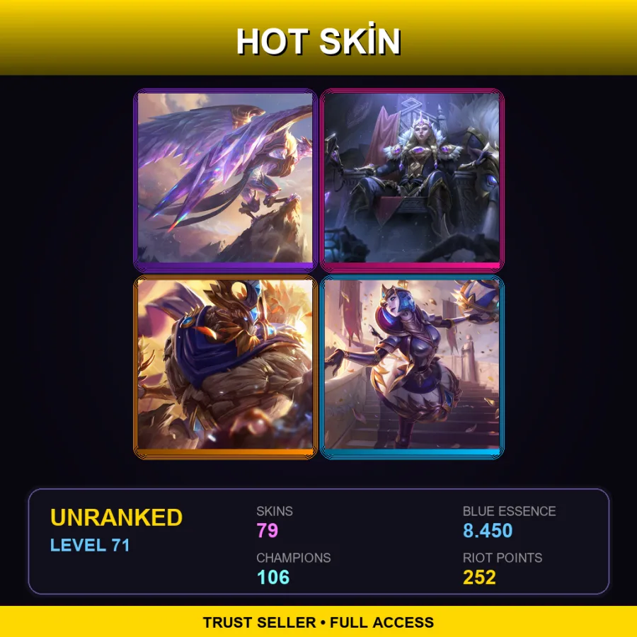 SG | Lv71 | Unranked | 79 Skin | 106 Champ
