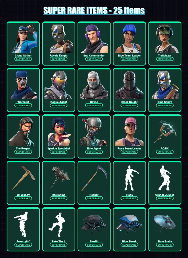 [PC/XBOX] | Cloud Striker | Royale Knight | Sub Commander | Blue Team Leader | Trailblazer | 140 skin | 164 pickaxe | 137 emote | 137 glider | Lv171