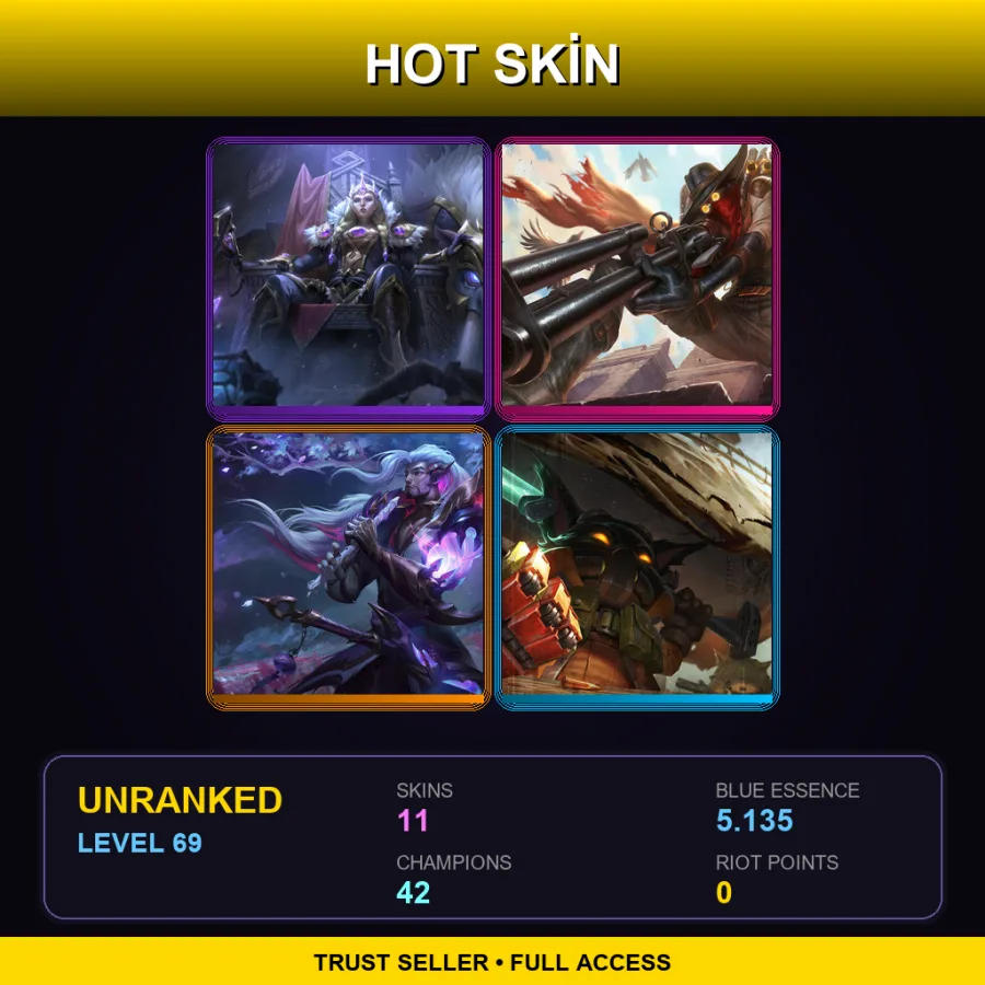 LAS | Lv69 | Unranked | 11 Skin | 42 Champ