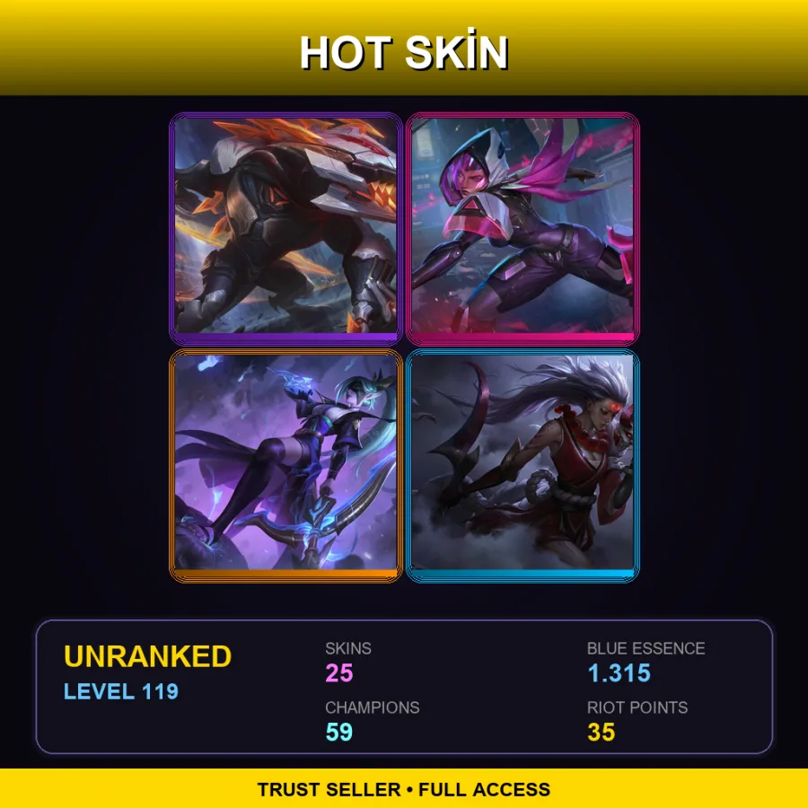 LAS | Lv119 | Unranked | 25 Skin | 59 Champ
